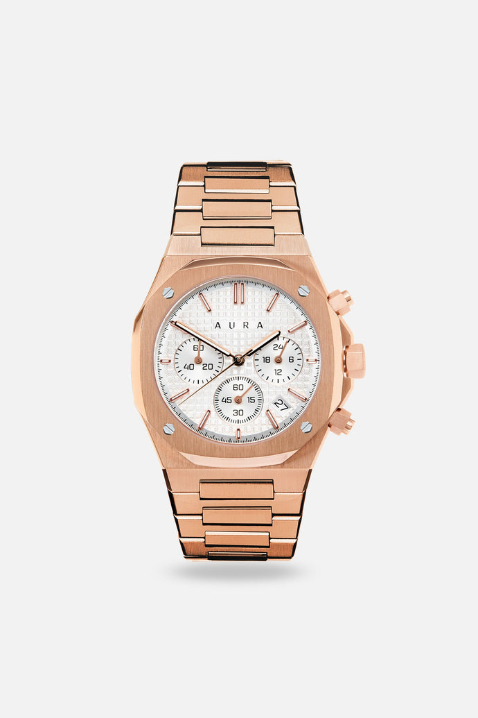 Chronograph 001: Rose/White