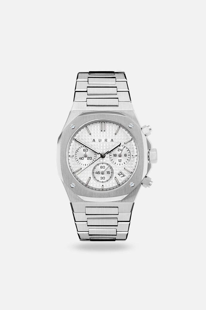 Chronograph 001: Steel/White