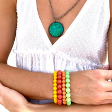 Load image into Gallery viewer, Coral Citrus Stack &amp; Stretch Bracelets Set