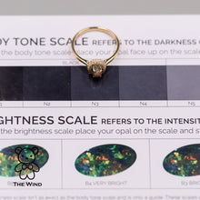 Load image into Gallery viewer, Classic Halo Design Australian Black Opal Diamond Engagement Ring 18K Yellow Gold