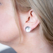 Load image into Gallery viewer, Clear Foil Back Retro Button Stud Earrings