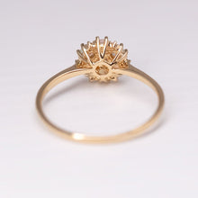 Load image into Gallery viewer, Cluster Engagement Ring Solid Opal &amp; Diamond 18K Yellow Gold