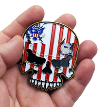 Load image into Gallery viewer, EL5-014 US Coast Guard Flag Cutter Coastie Skull Anchor Challenge Coin USCG