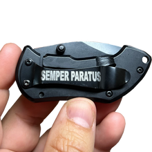 Load image into Gallery viewer, GL2-019 Tactical Frame Lock tool with pocket clip Coast Guard USCG Coastie SEMPER PARATUS Tactical Knife with Razor Sharp Blade