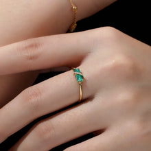 Load image into Gallery viewer, Colombian Raw Emerald Diamond Engagement Ring in 18K Yellow Gold