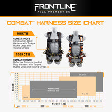 Load image into Gallery viewer, Frontline 100CTB Combat Construction Full Body Harness with Tongue Buckle Legs and Trauma Straps S