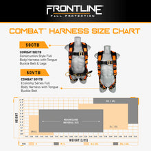 Load image into Gallery viewer, Frontline 50CTB Combat Construction Style Full Body Harness with Tongue Buckle Belt &amp; Legs M/L