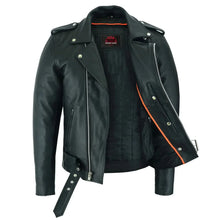 Load image into Gallery viewer, Men's Classic Plain Side Police Style M/C Jacket - TALL