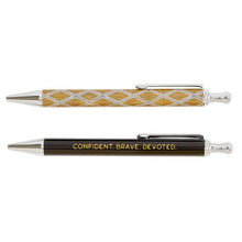 Load image into Gallery viewer, Confident Brave Devoted Pen Set | Set of 2 Giftable Pens in Box | Refillable | Gifts For Him