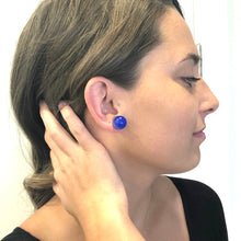 Load image into Gallery viewer, Slate Blue Moonglow Ball Stud Earrings