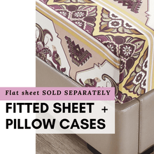 Load image into Gallery viewer, DaDa Bedding Majestic Oriental Kilim Fitted Sheet - w/ Pillow Cases Royal Persian Traditional Design Intricate Ornate Ornament Print
