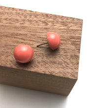 Load image into Gallery viewer, Dark Peach Small Retro Button Stud Earrings