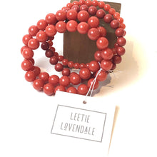 Load image into Gallery viewer, Salmon Marbled Stack and Stretch Bracelet Set