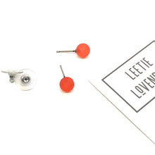 Load image into Gallery viewer, Dark Coral Frosted Lucite Mini Ball Stud Earrings