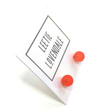 Load image into Gallery viewer, Dark Coral Frosted Lucite Mini Ball Stud Earrings