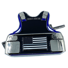 Load image into Gallery viewer, DL1-04 Correctional Officer M4 Body Armor 3D self standing Challenge Coin Corrections Prison Jail Thin Gray Line