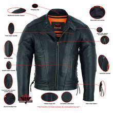 Load image into Gallery viewer, Men's Premium Vented Motorcycle Jacket – Side Laces