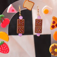 Load image into Gallery viewer, Cosmic Lunchbox Brownie Earrings