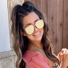 Load image into Gallery viewer, Cristina - Tangle Free - Mirrored Brown Aviator Sunglasses