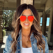 Load image into Gallery viewer, Cristina - Tangle Free - Mirrored Red Aviator Sunglasses