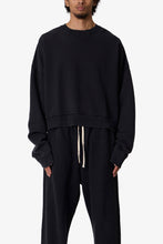 Load image into Gallery viewer, Cropped Crewneck - Washed Black