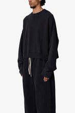 Load image into Gallery viewer, Cropped Crewneck - Washed Black