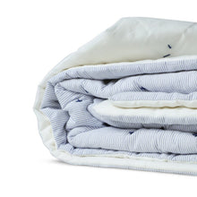 Load image into Gallery viewer, Handmade Quilt Blue White Striped Cotton, Cross Quilting, Comforter