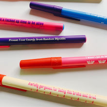 Load image into Gallery viewer, Crusty Old Gen X Lady Who Can't Even Ballpoint Pen in Violet | Gen Z Aesthetic Blue Ink