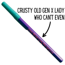 Load image into Gallery viewer, Crusty Old Gen X Lady Who Can't Even Ballpoint Pen in Violet | Gen Z Aesthetic Blue Ink
