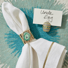 Load image into Gallery viewer, Crystal quartz napkin rings, seafoam, set of two