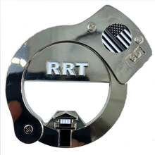 Load image into Gallery viewer, CL4-03 RRT Rapid Response Team Thin Gray Line HANDCUFFs Challenge Coin Bottle Opener Corrections Correctional Officer