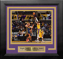 Load image into Gallery viewer, LeBron James v. Steph Curry Game-Winning Shot 2021 Play-In Tournament 8" x 10" Framed Photo