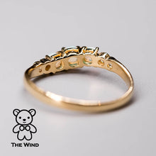 Load image into Gallery viewer, Curved Band Australian Solid Round Opal Diamond Band 14K Yellow Gold