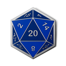 Load image into Gallery viewer, D20 Dice Die - Hard Enamel Adventure Dice Pin Metal by Norse Foundry