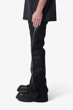 Load image into Gallery viewer, D519 Leather Zipper Flare Pants - Black