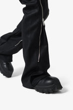 Load image into Gallery viewer, D519 Leather Zipper Flare Pants - Black