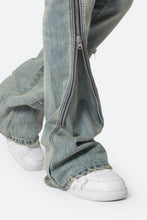 Load image into Gallery viewer, D519 Zipper Flare Denim - Vintage Blue