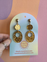 Load image into Gallery viewer, Crushed Gold Autumn Statement Earrings