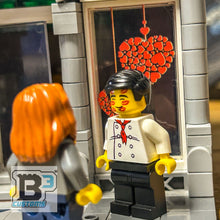 Load image into Gallery viewer, 2 Hearts, Valentine&#39;s Day 4x6 Glass Window made with LEGO part - B3 Customs