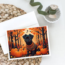 Load image into Gallery viewer, Affenpinscher Fall Greeting Cards -  Blank Note Cards – 8-Pack of Artist-Designed Cards with Envelopes