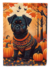 Load image into Gallery viewer, Affenpinscher Fall Garden Flag – Dog Surrounded by Pumpkins &amp; Autumn Leaves