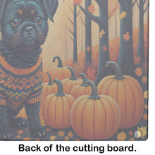 Load image into Gallery viewer, Affenpinscher Fall Glass Cutting Boards – Durable, Decorative Kitchen Art Large