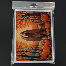 Load image into Gallery viewer, Afghan Hound Fall Greeting Cards -  Blank Note Cards – 8-Pack of Artist-Designed Cards with Envelopes