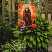 Load image into Gallery viewer, Afghan Hound Fall Garden Flag – Dog Surrounded by Pumpkins &amp; Autumn Leaves