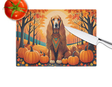 Load image into Gallery viewer, Afghan Hound Fall Glass Cutting Boards – Durable, Decorative Kitchen Art Large
