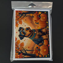 Load image into Gallery viewer, Airedale Terrier Fall Greeting Cards -  Blank Note Cards – 8-Pack of Artist-Designed Cards with Envelopes