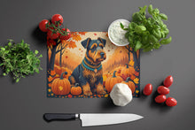 Load image into Gallery viewer, Airedale Terrier Fall Glass Cutting Boards – Durable, Decorative Kitchen Art Large