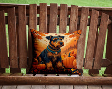Load image into Gallery viewer, Airedale Terrier Fall Throw Pillow - 14x14 Decorative Pillow – Art for Your Home &amp; Patio