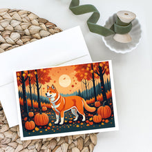 Load image into Gallery viewer, Akita Fall Greeting Cards -  Blank Note Cards – 8-Pack of Artist-Designed Cards with Envelopes