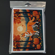 Load image into Gallery viewer, Akita Fall Greeting Cards -  Blank Note Cards – 8-Pack of Artist-Designed Cards with Envelopes